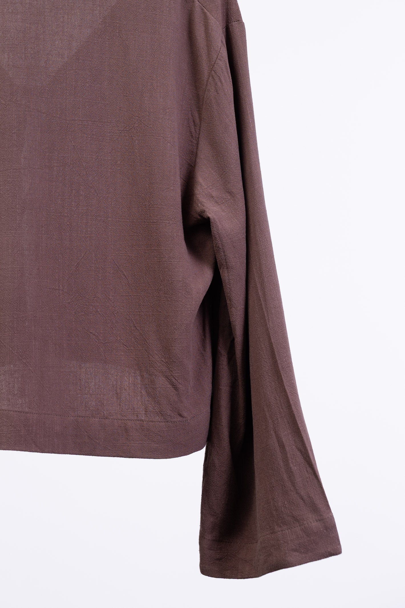 Bluse mit Bindebändern aus Leinen-Mix