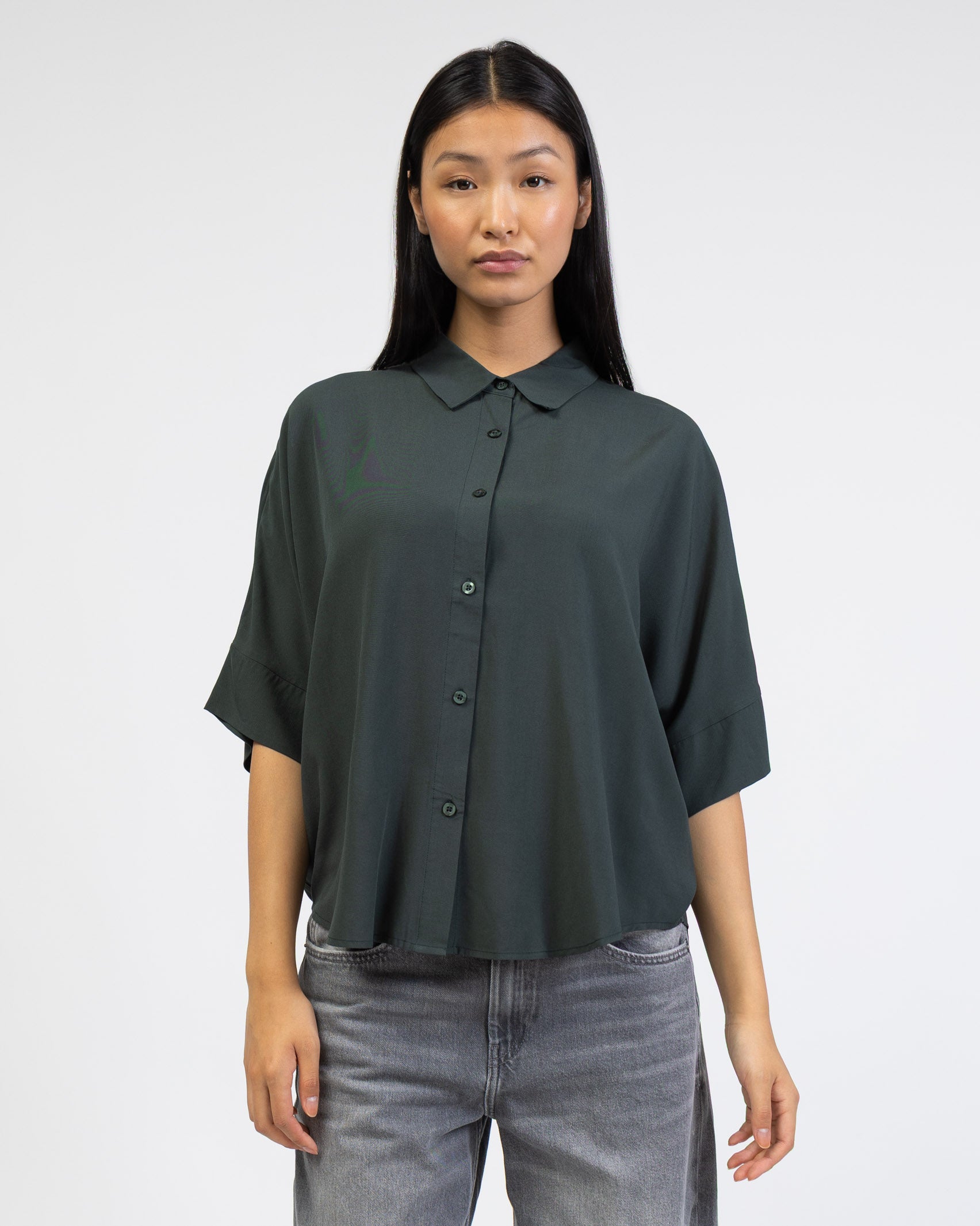 Weite Kurzarm Bluse