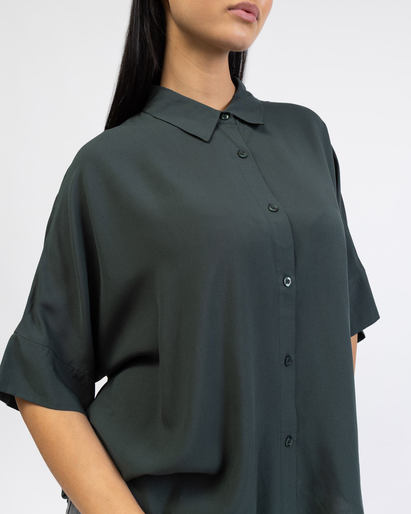 Weite Kurzarm Bluse