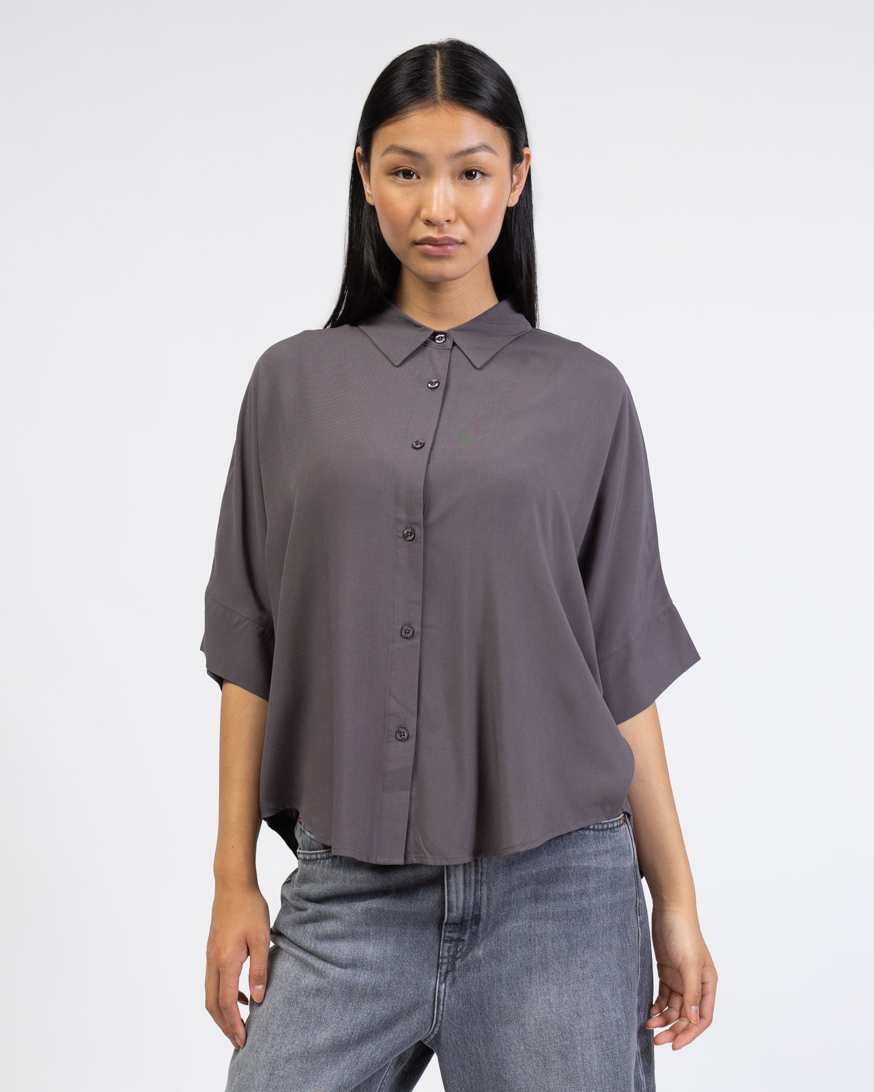Weite Kurzarm Bluse
