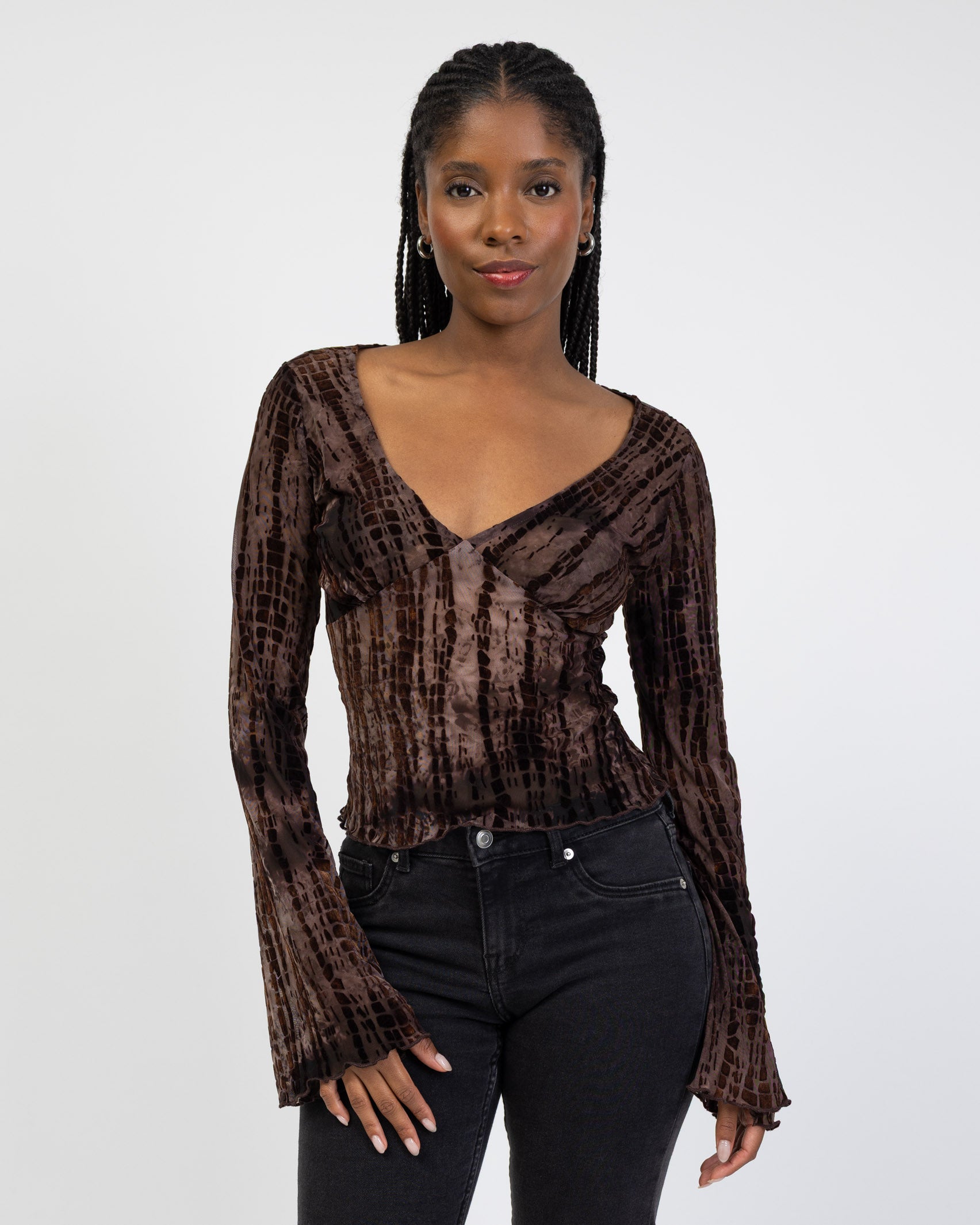 Langarmshirt mit Schlangenmuster
