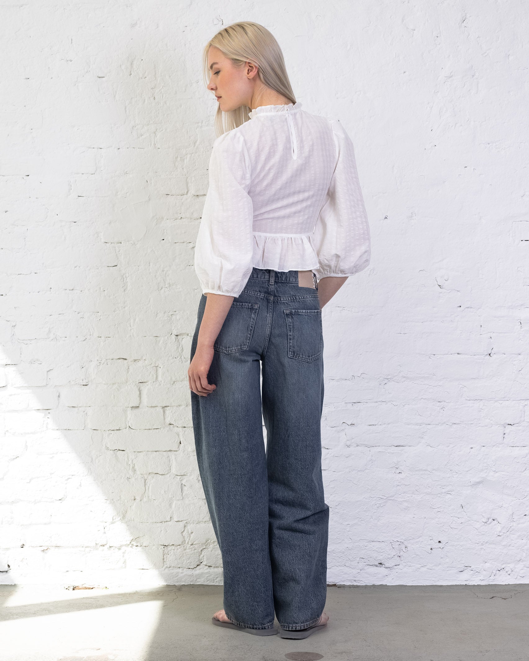 Crop Bluse mit Peplum