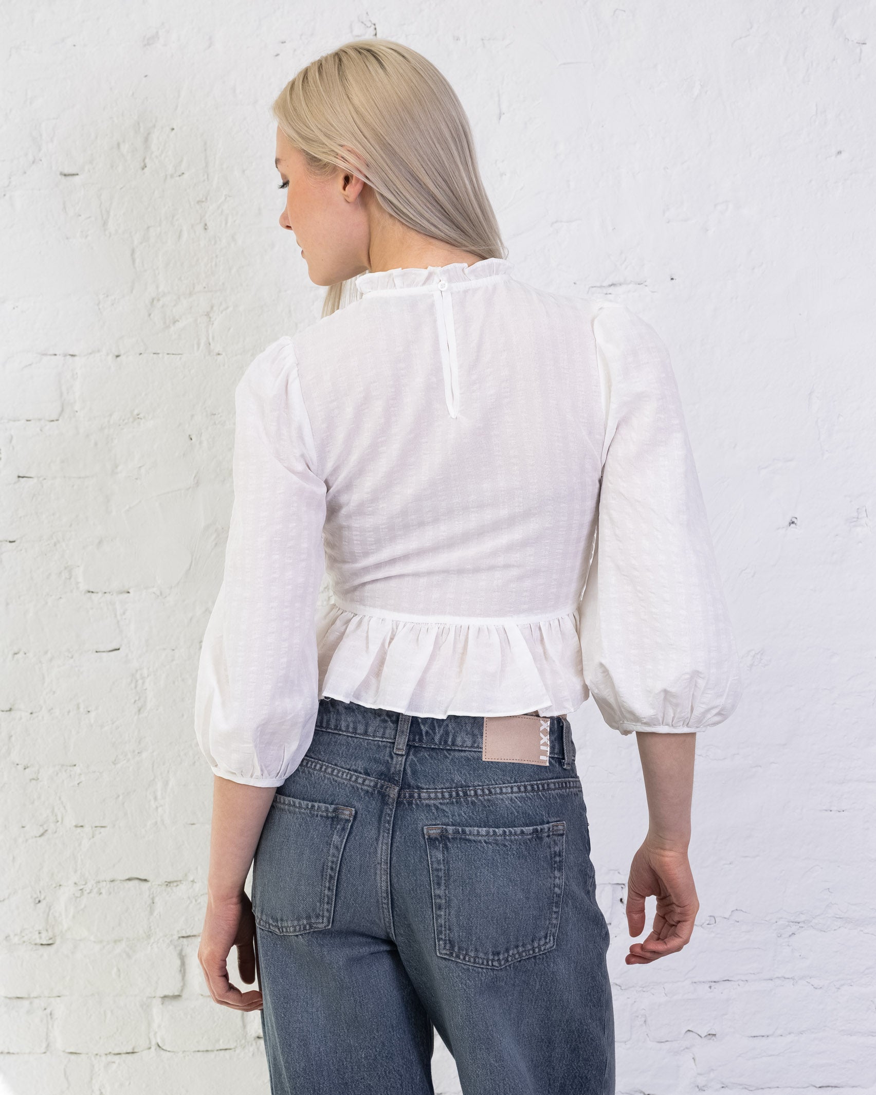 Crop Bluse mit Peplum