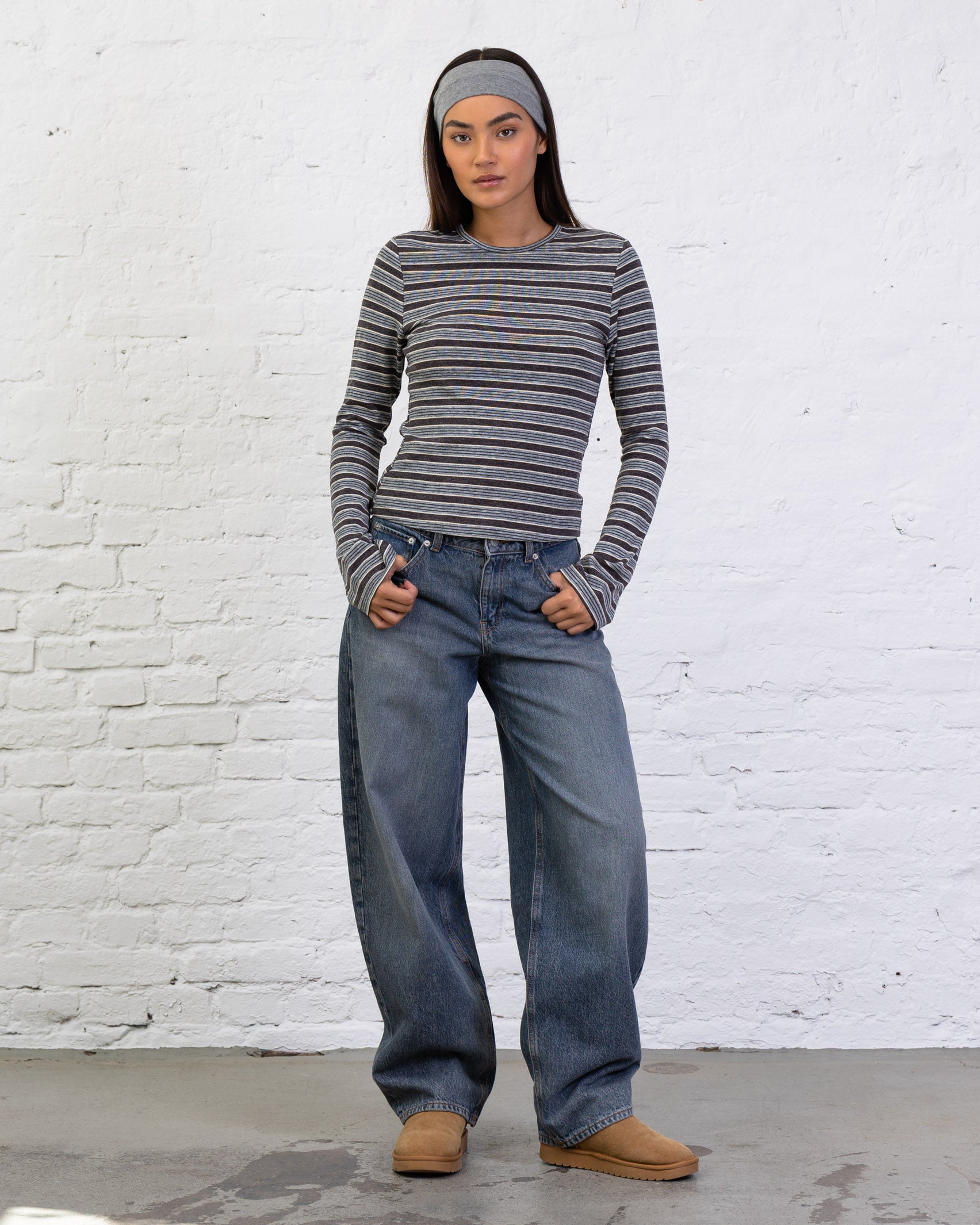 Langarmshirt mit Streifenmix
