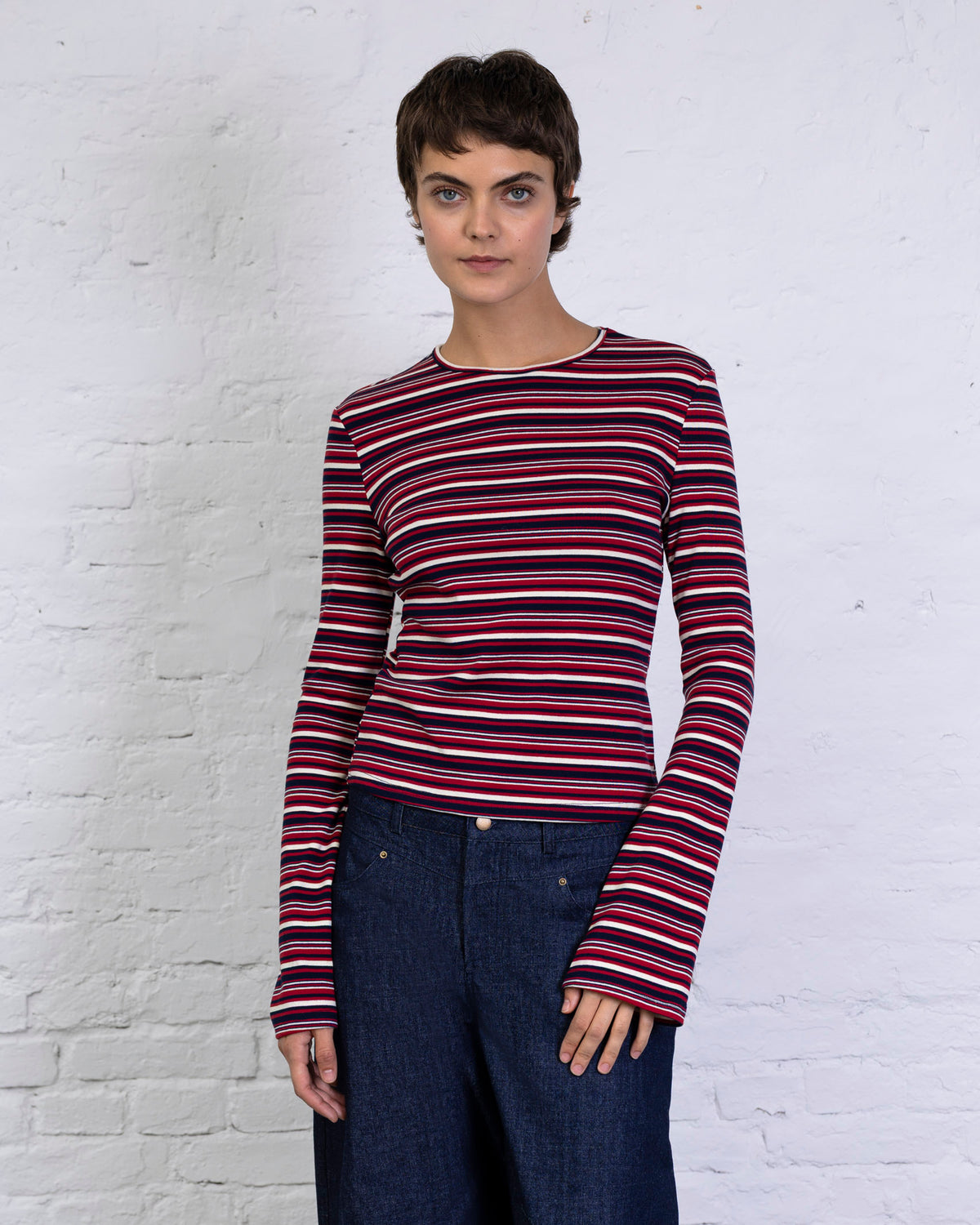 Longshirt mit Streifenmix