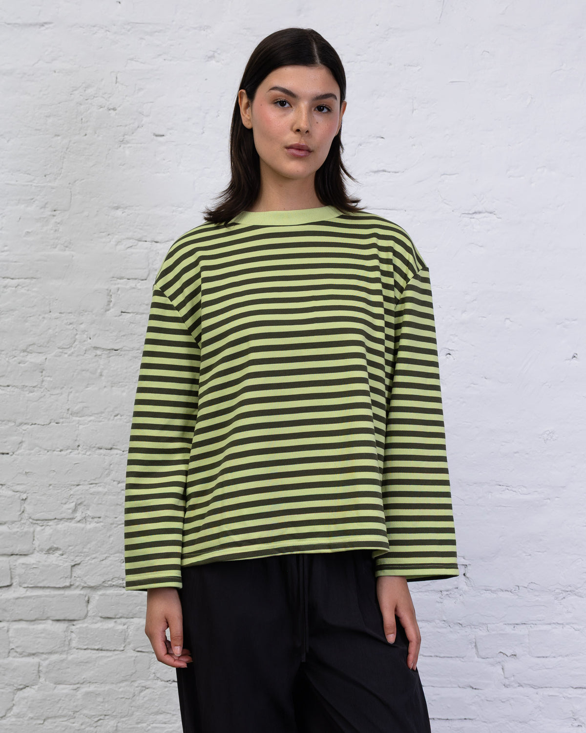 Gestreiftes Oversize Langarmshirt