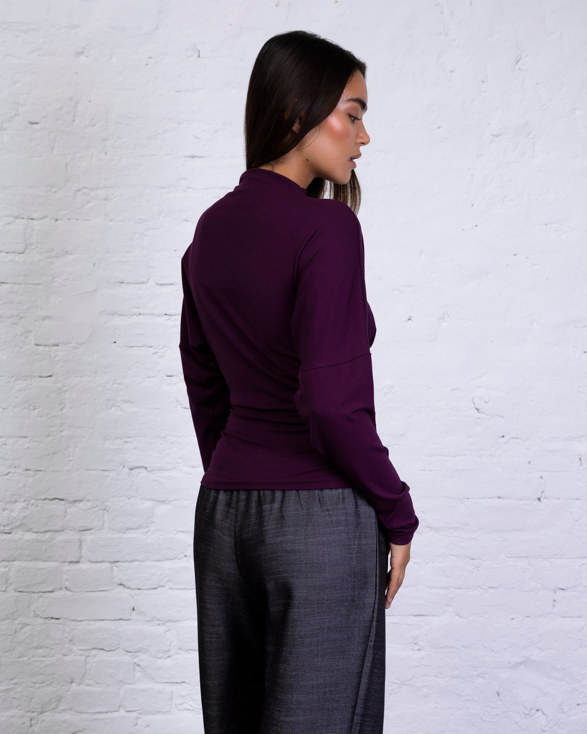 Langarmshirt mit geraffter Taille