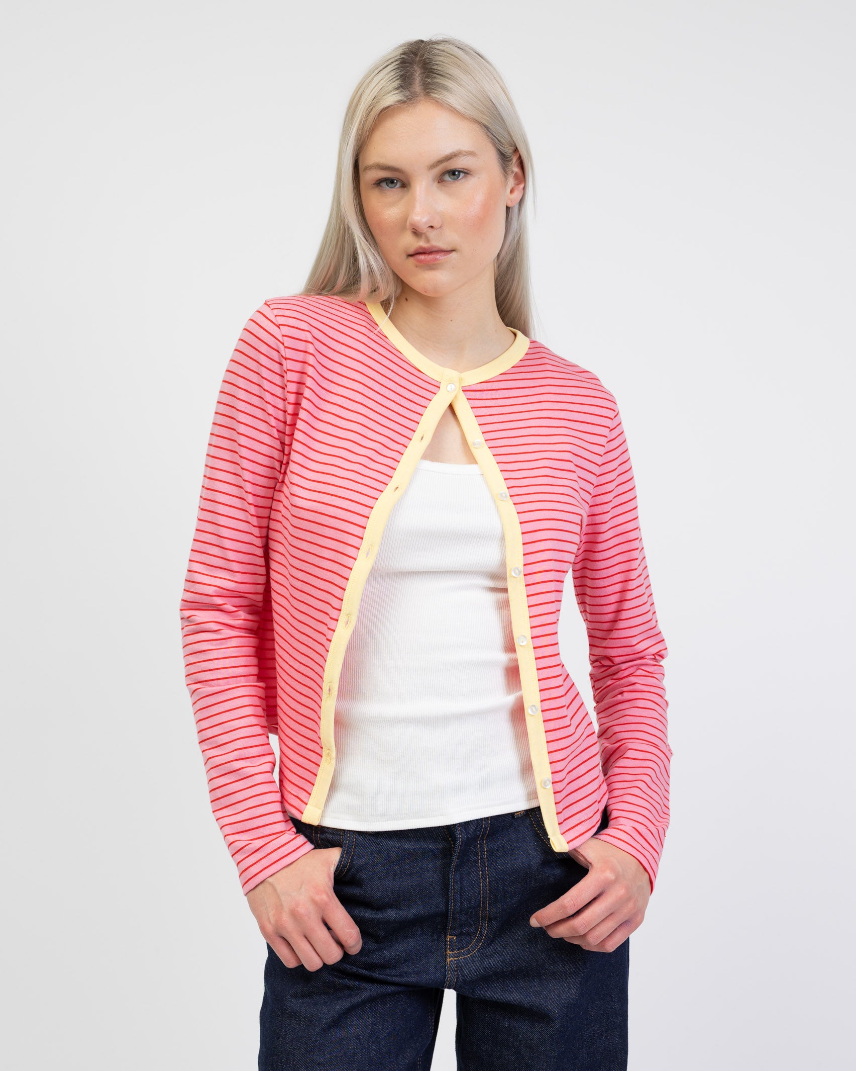 Gestreifter Cardigan aus Baumwolle