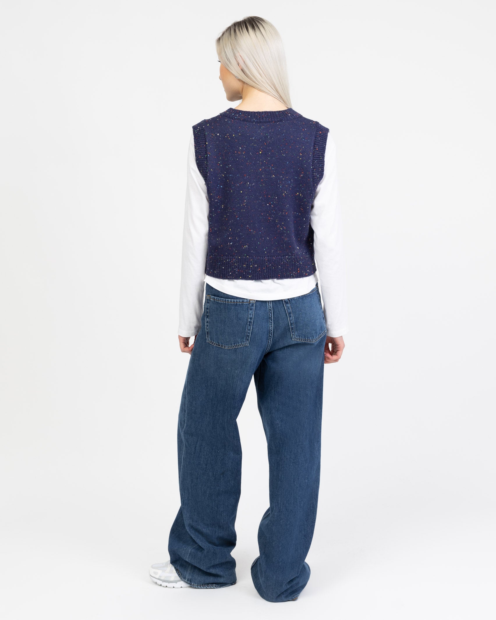 Strickweste mit Konfettiprint