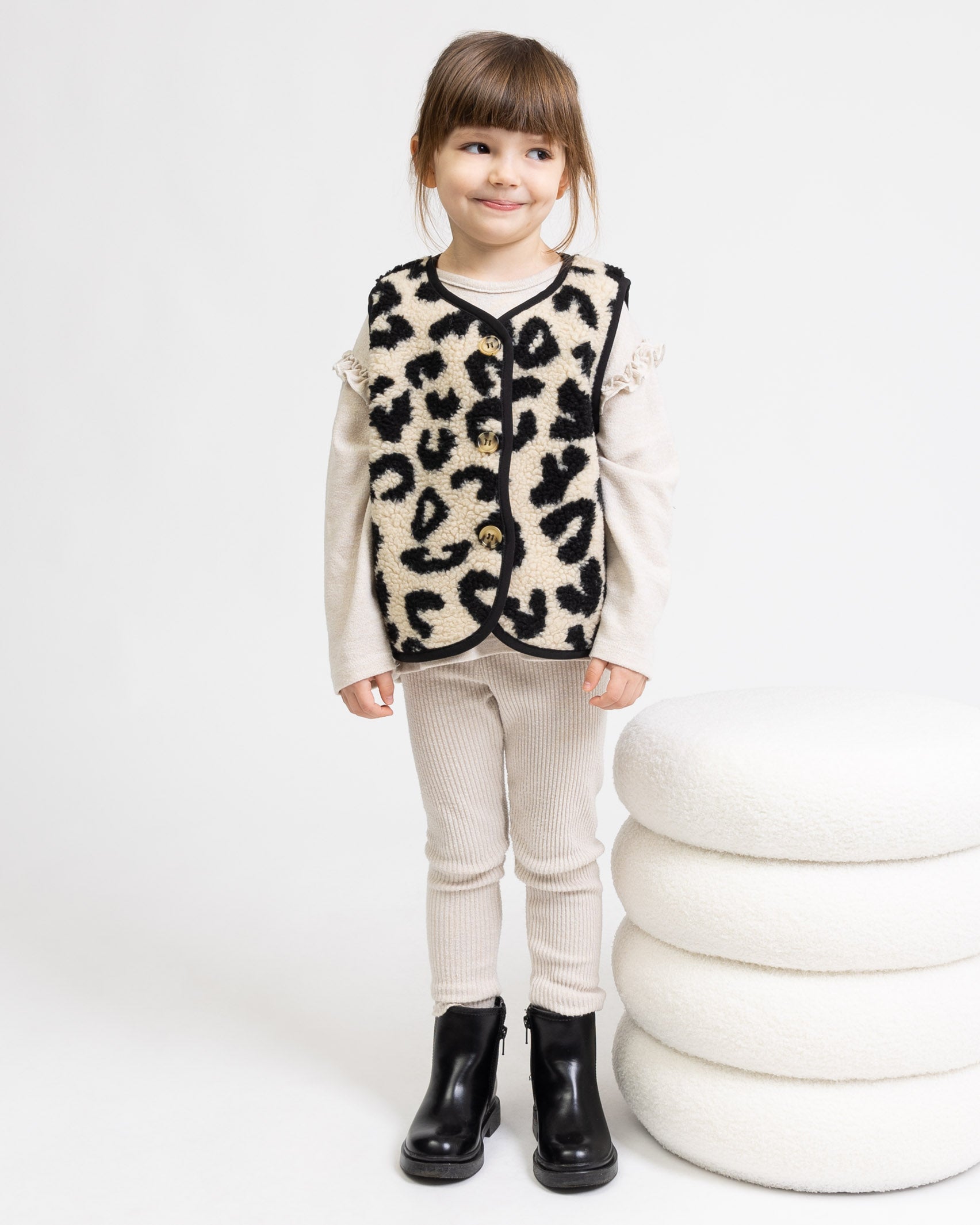 Teddy Kinderweste mit Leoprint