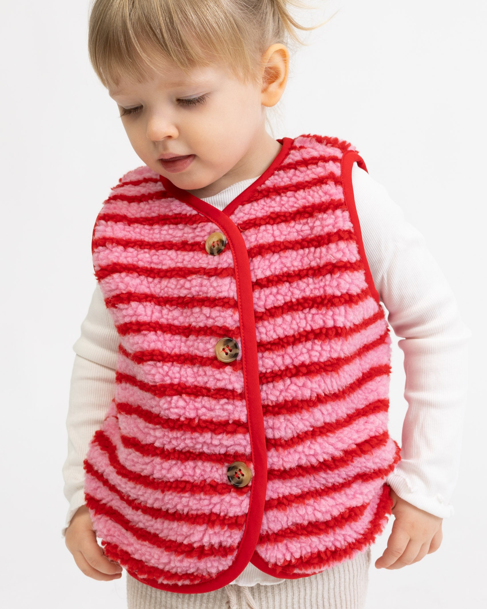 Gestreifte Teddy Kinderweste