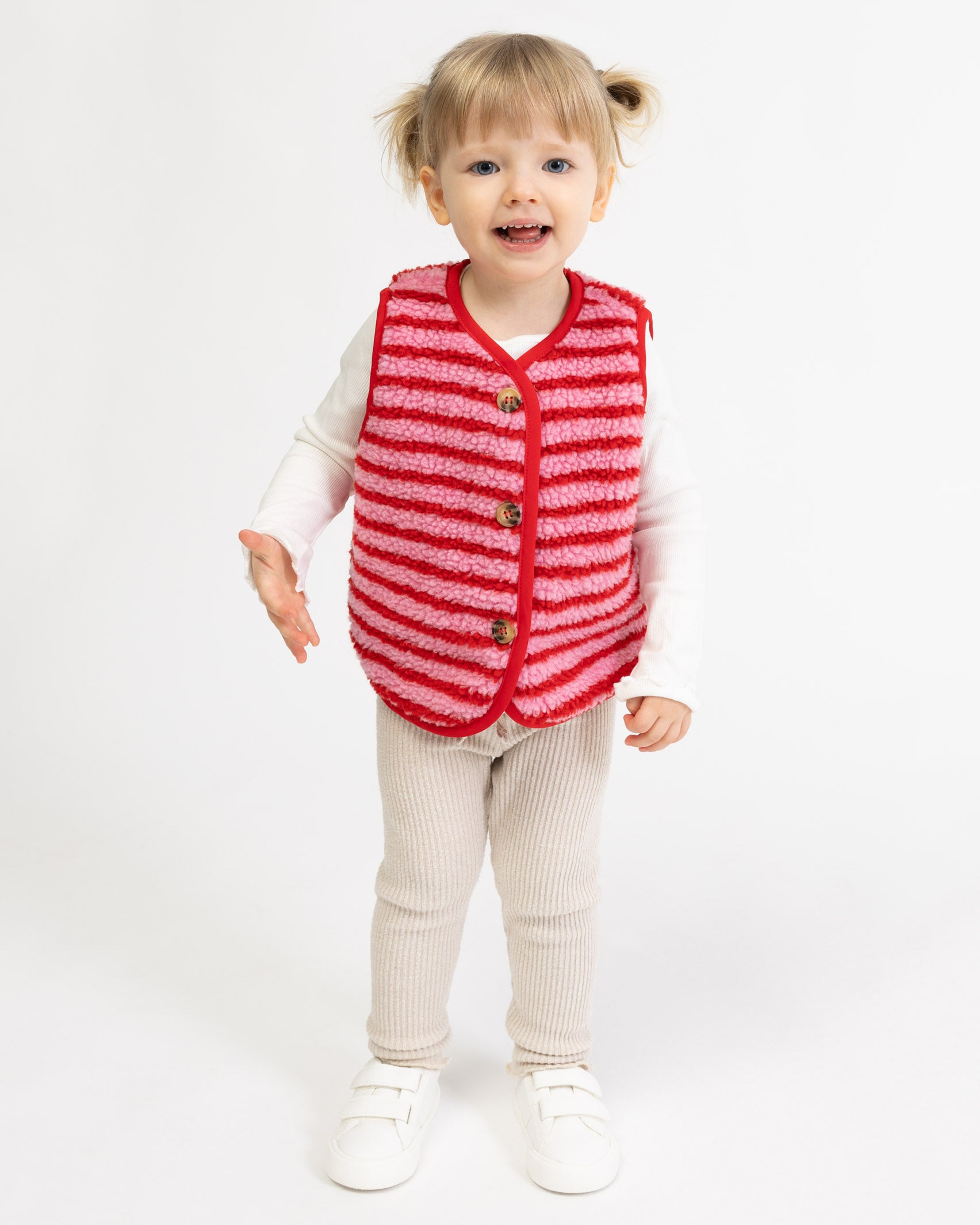 Gestreifte Teddy Kinderweste