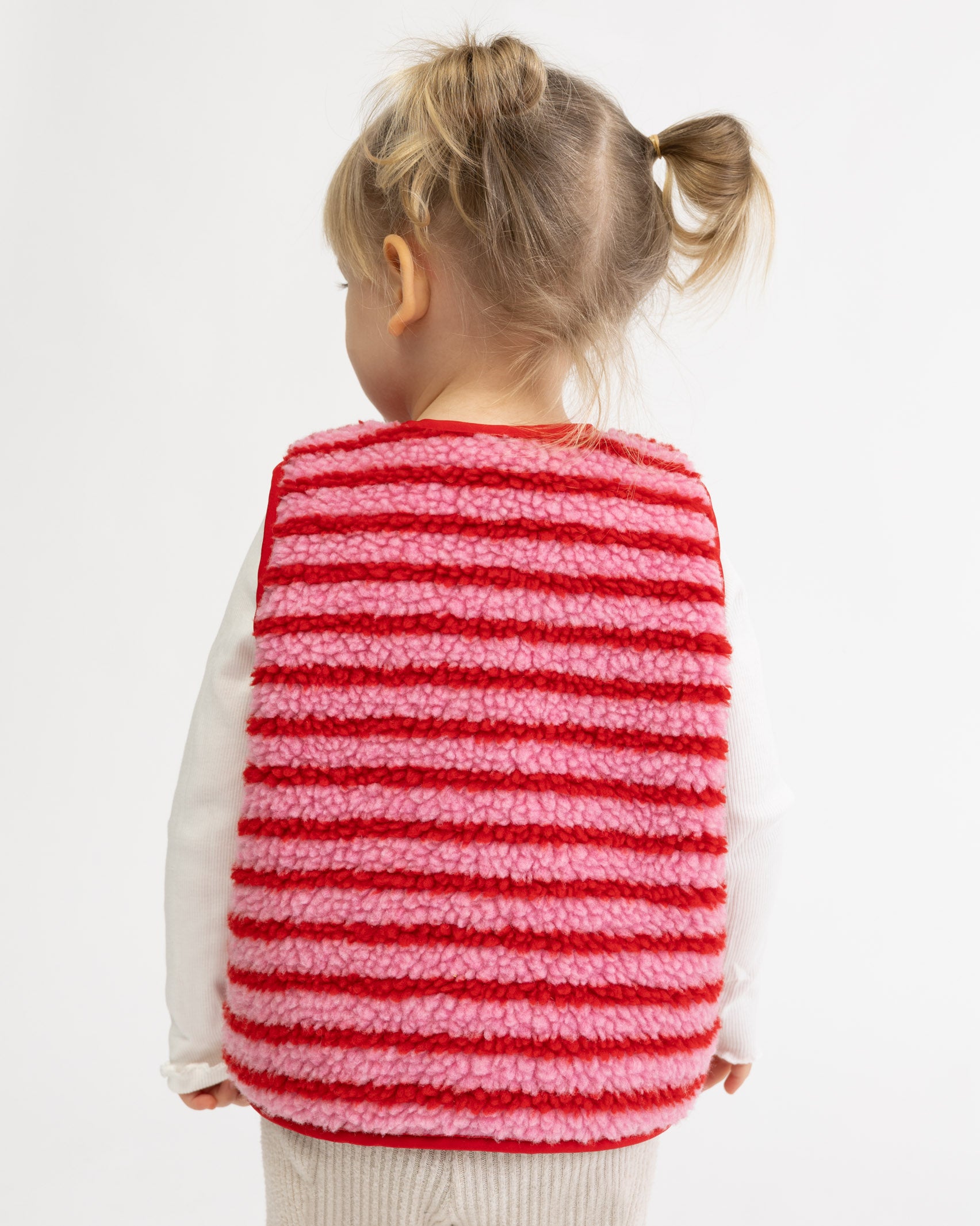 Gestreifte Teddy Kinderweste