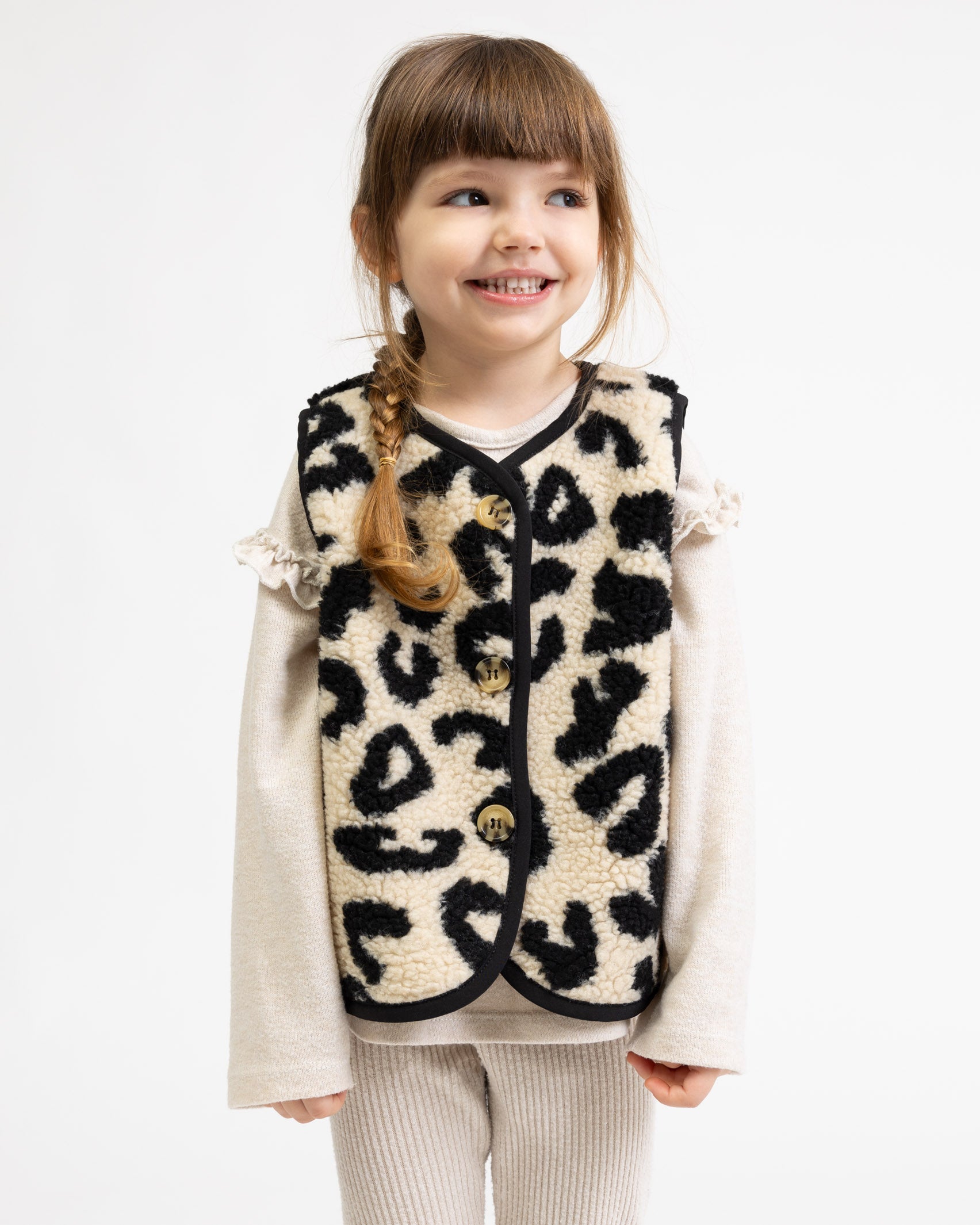 Teddy Kinderweste mit Leoprint