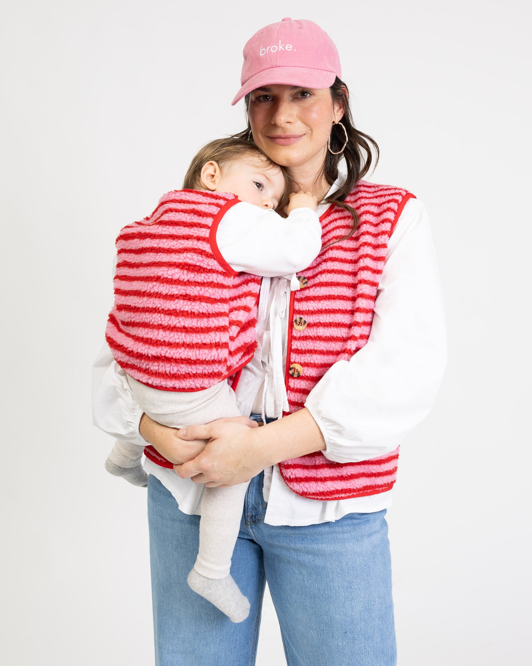 Gestreifte Teddy Kinderweste