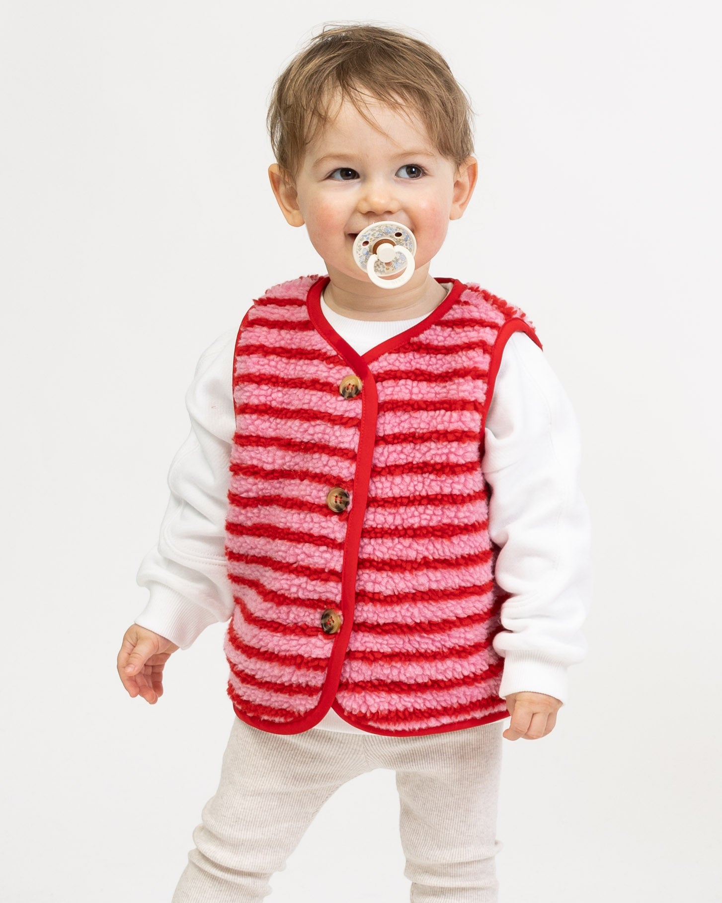 Gestreifte Teddy Kinderweste