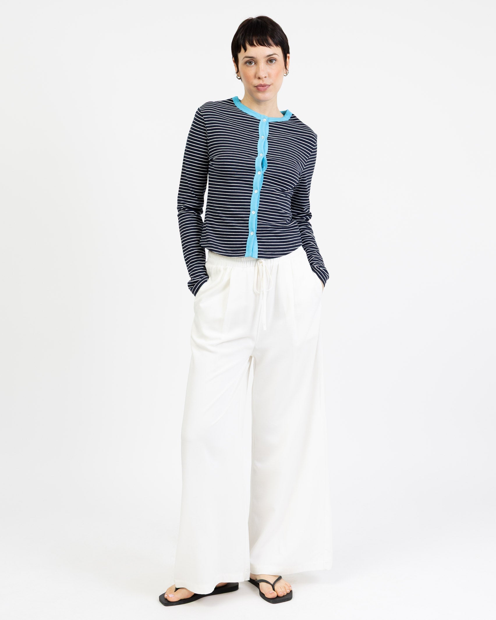Gestreifter Cardigan aus Baumwolle