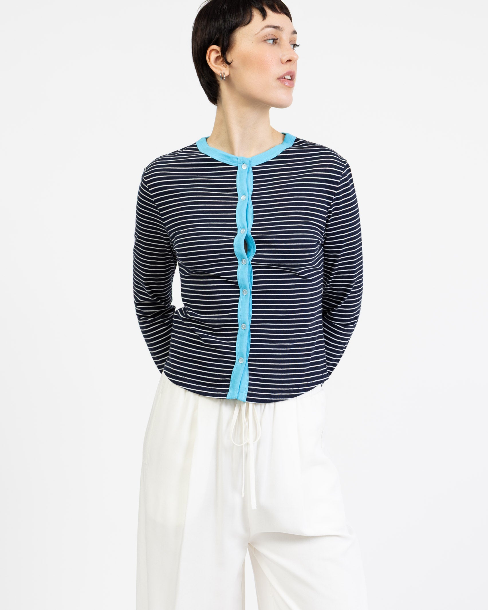 Gestreifter Cardigan aus Baumwolle