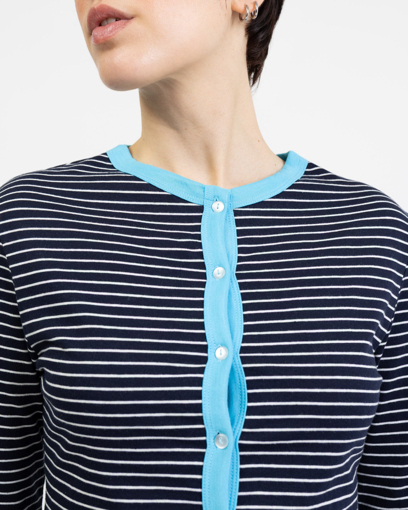Gestreifter Cardigan aus Baumwolle