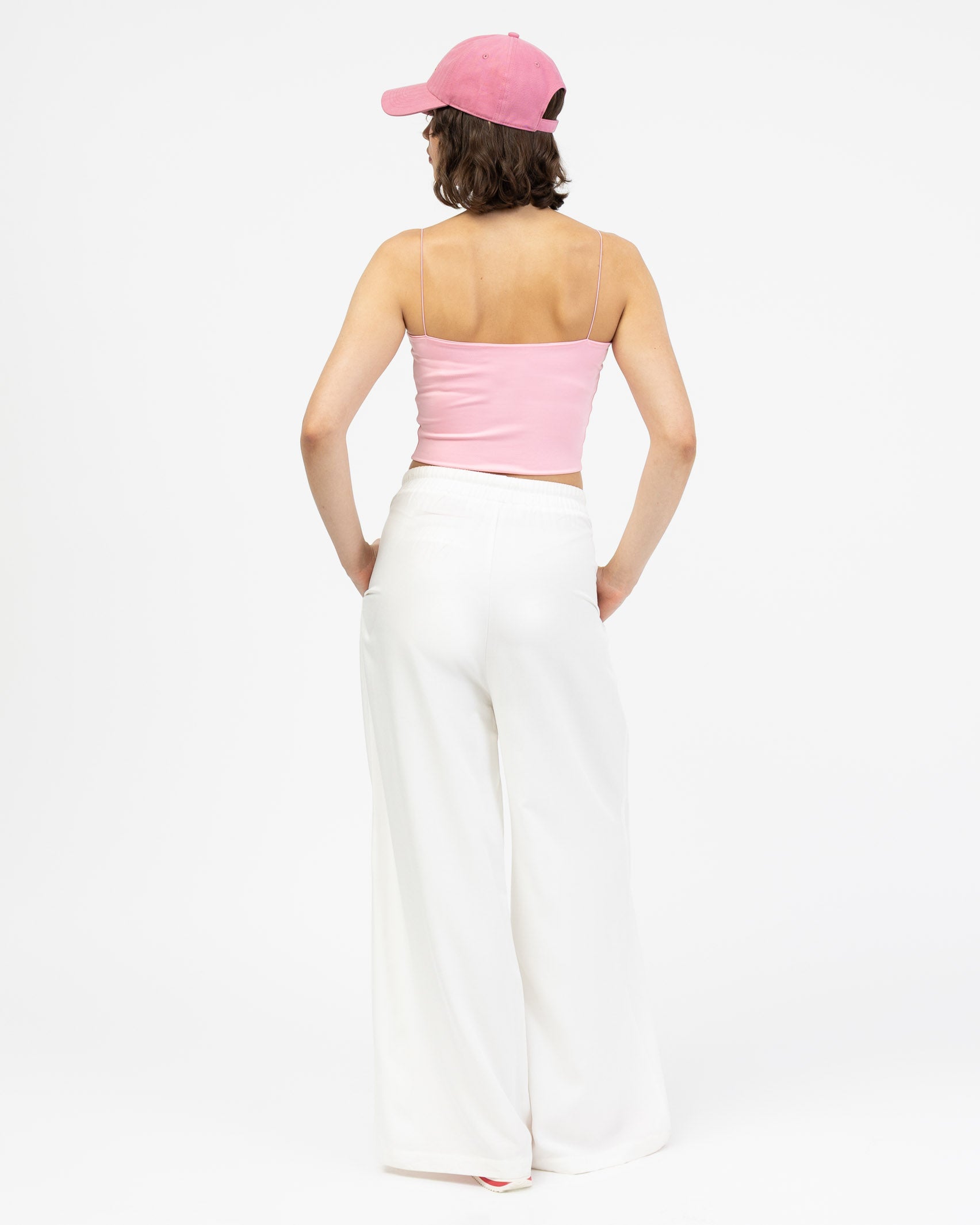 Crop Top mit dünnen Spaghettiträgern rosa
