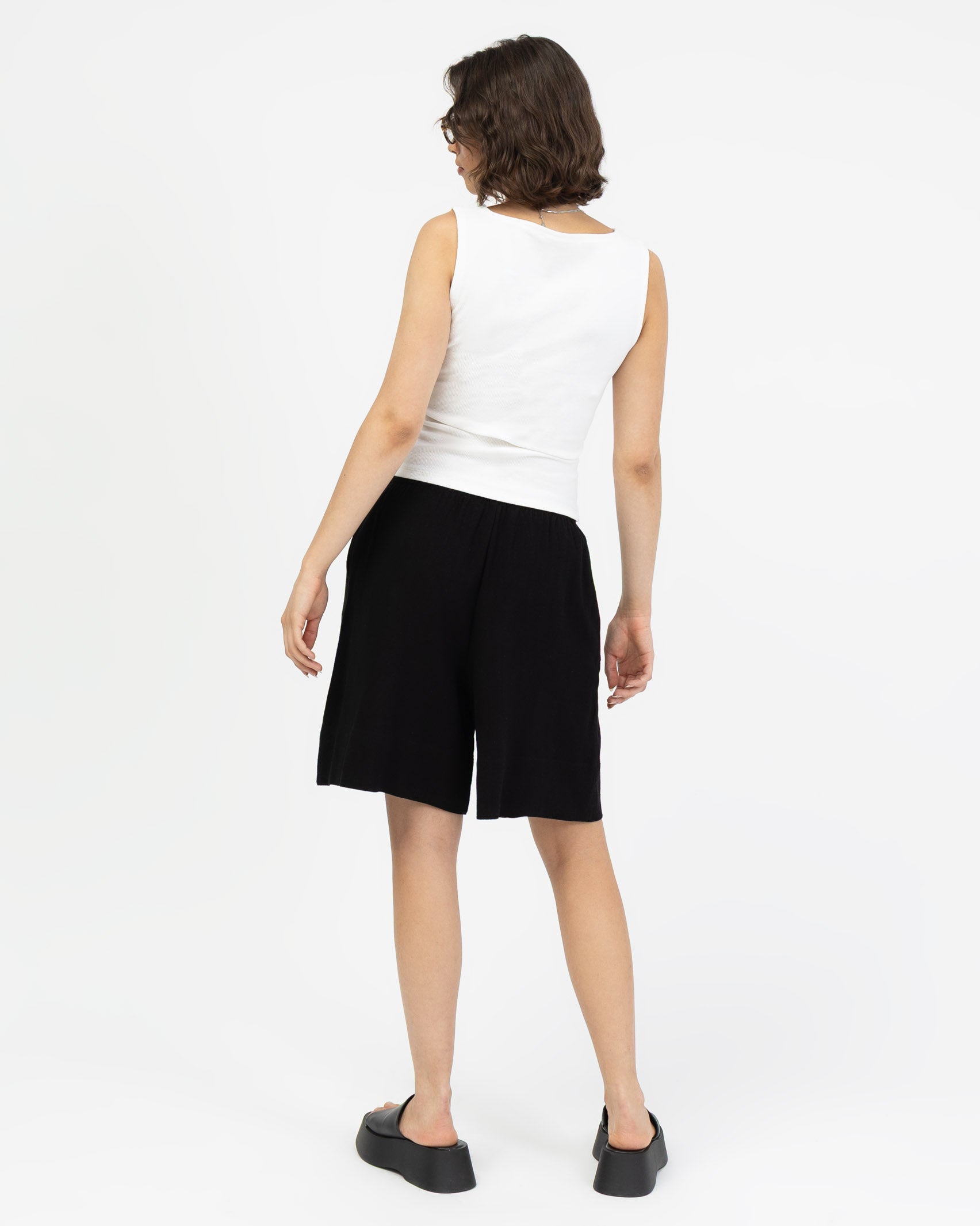 Bermuda Shorts aus Leinen-Mix