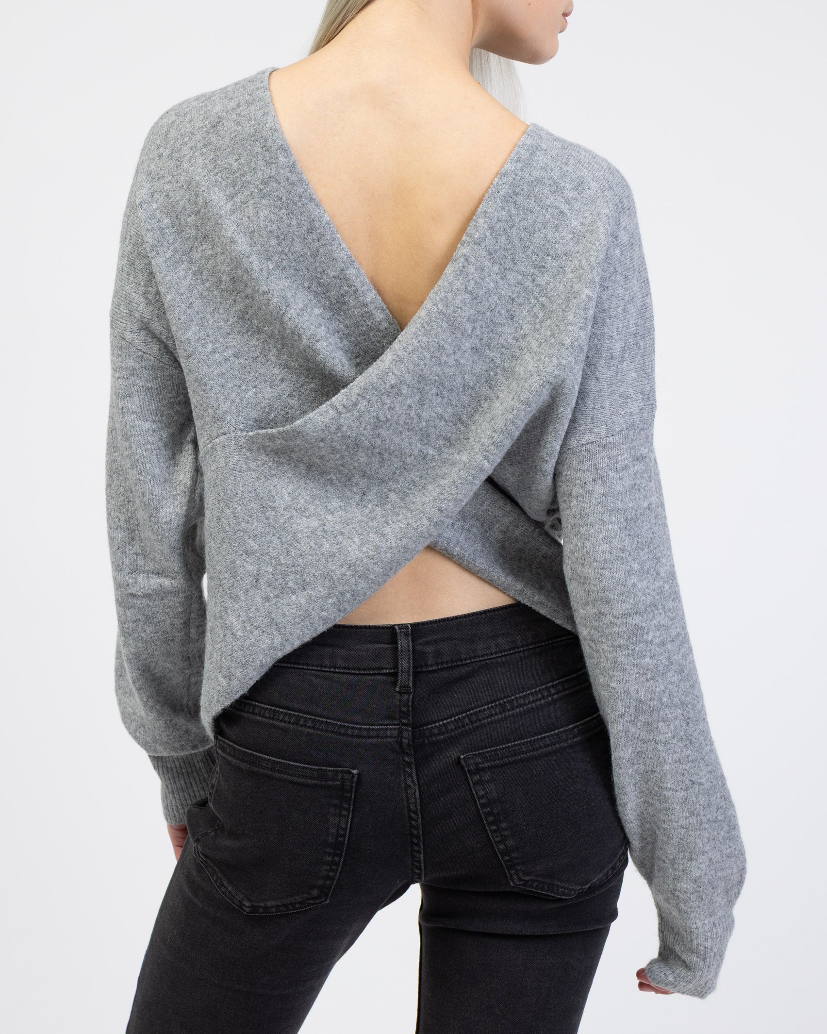 Wickelpullover mit V-Ausschnitt