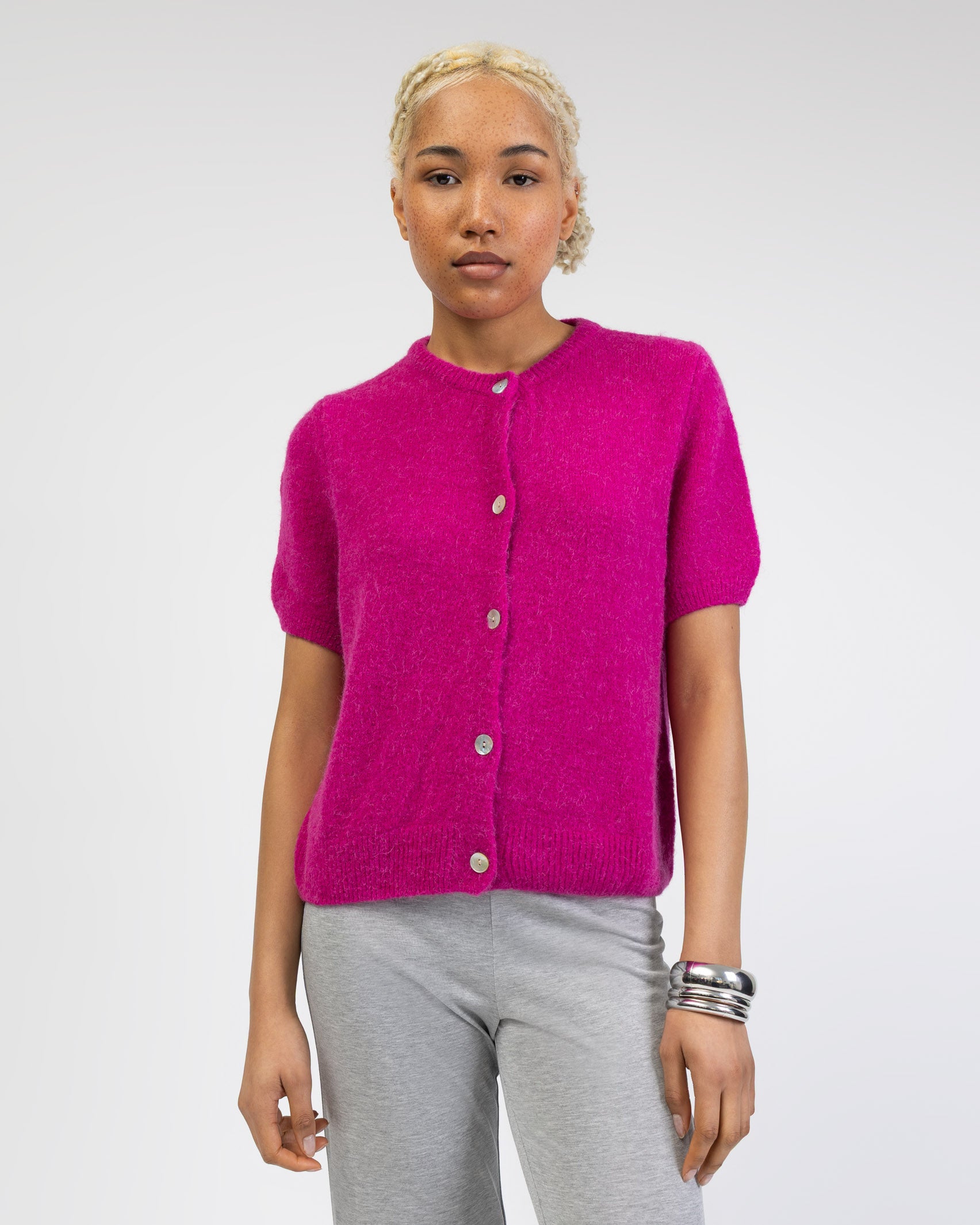 Kurzarm Strickjacke