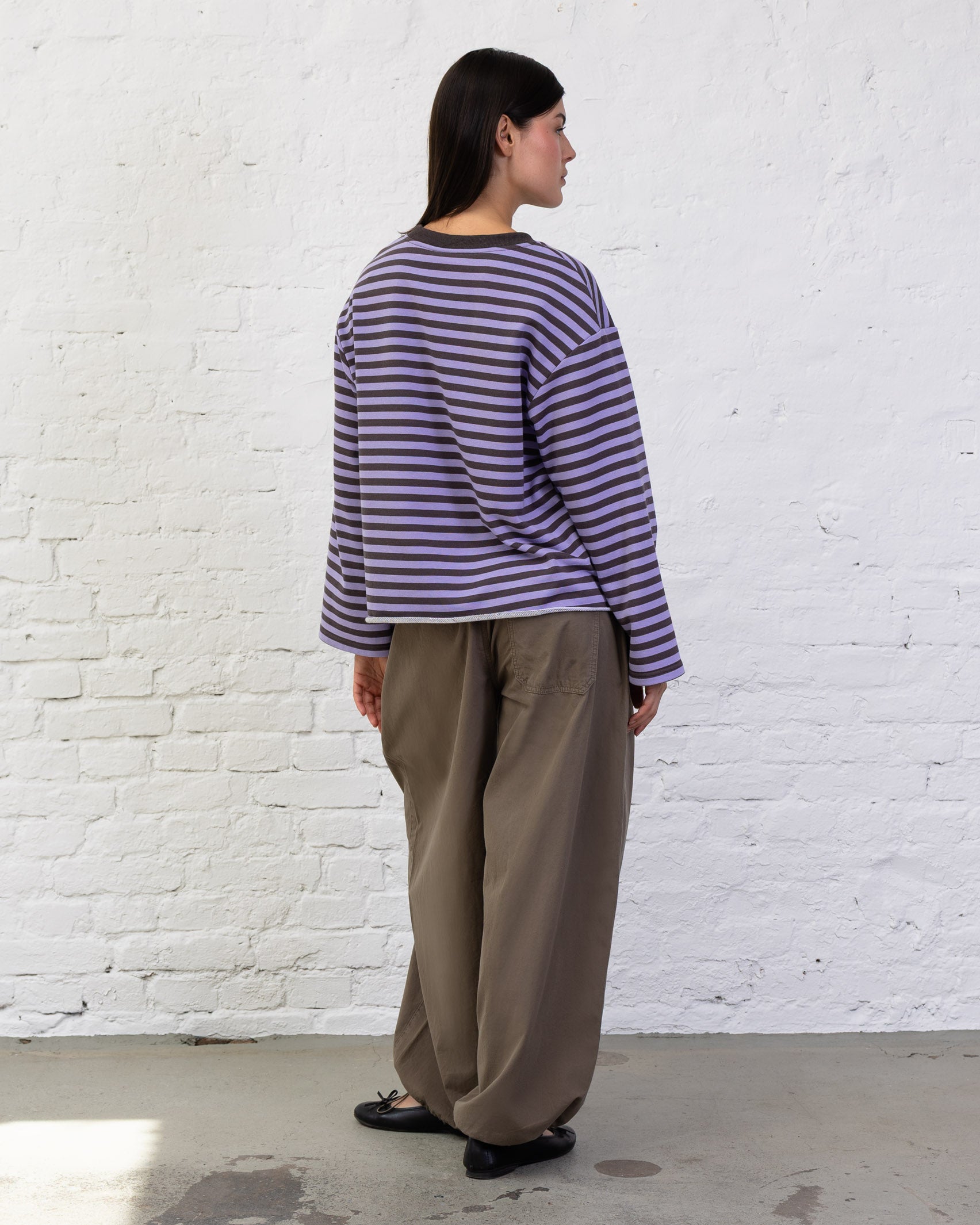 Weites Langarmshirt mit Streifen