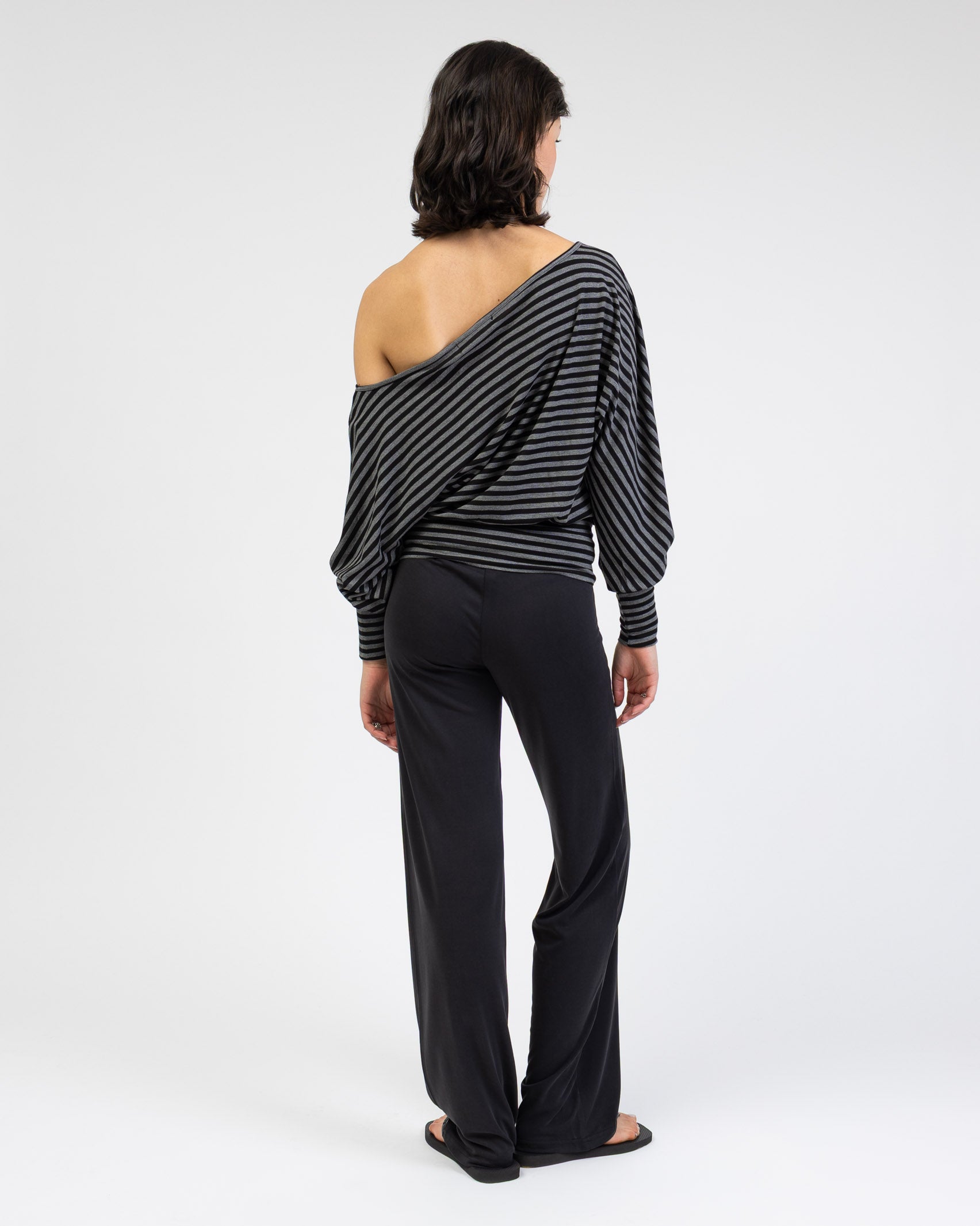 Offshoulder Langarmshirt mit Streifen