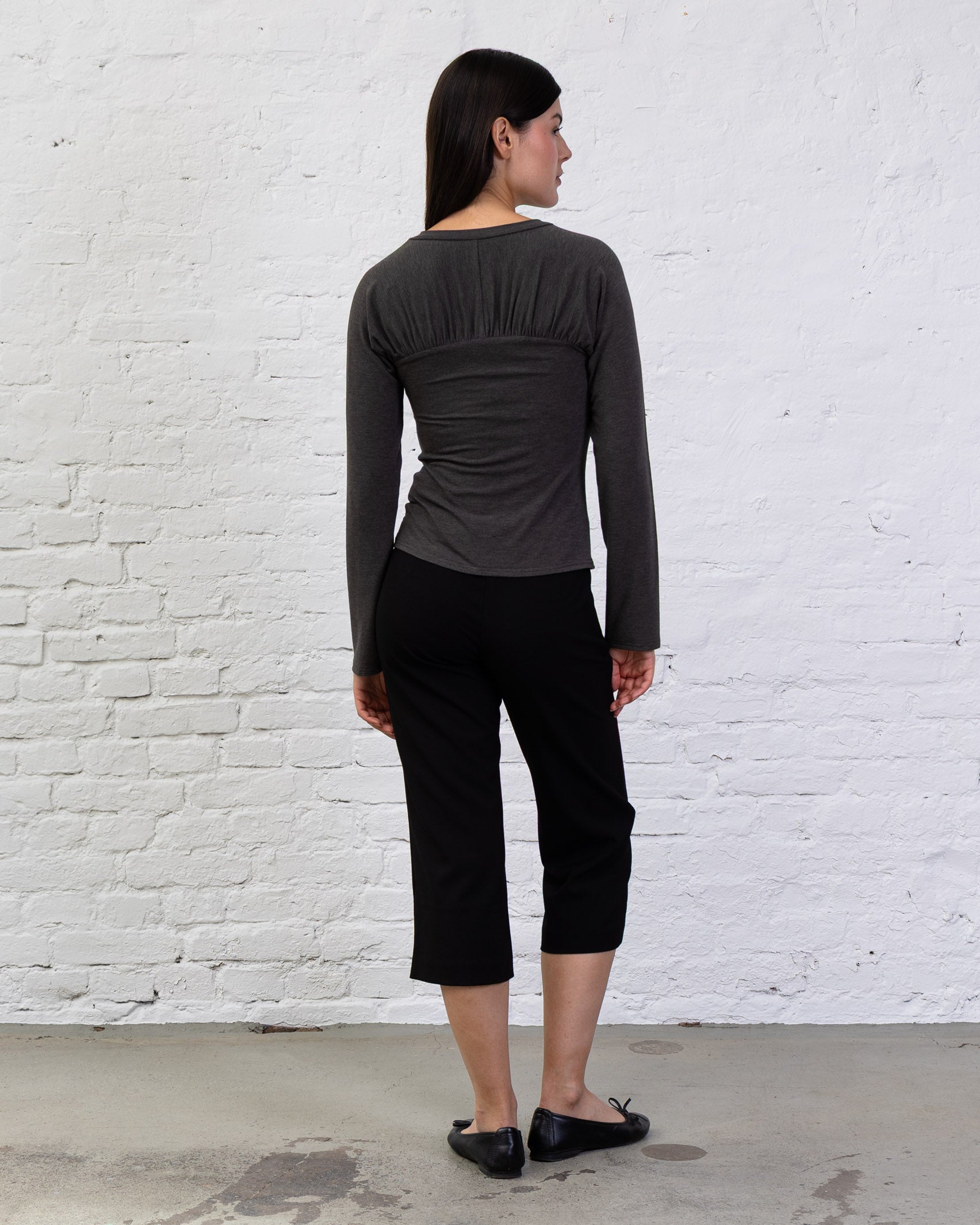 Langarmshirt mit Raffung