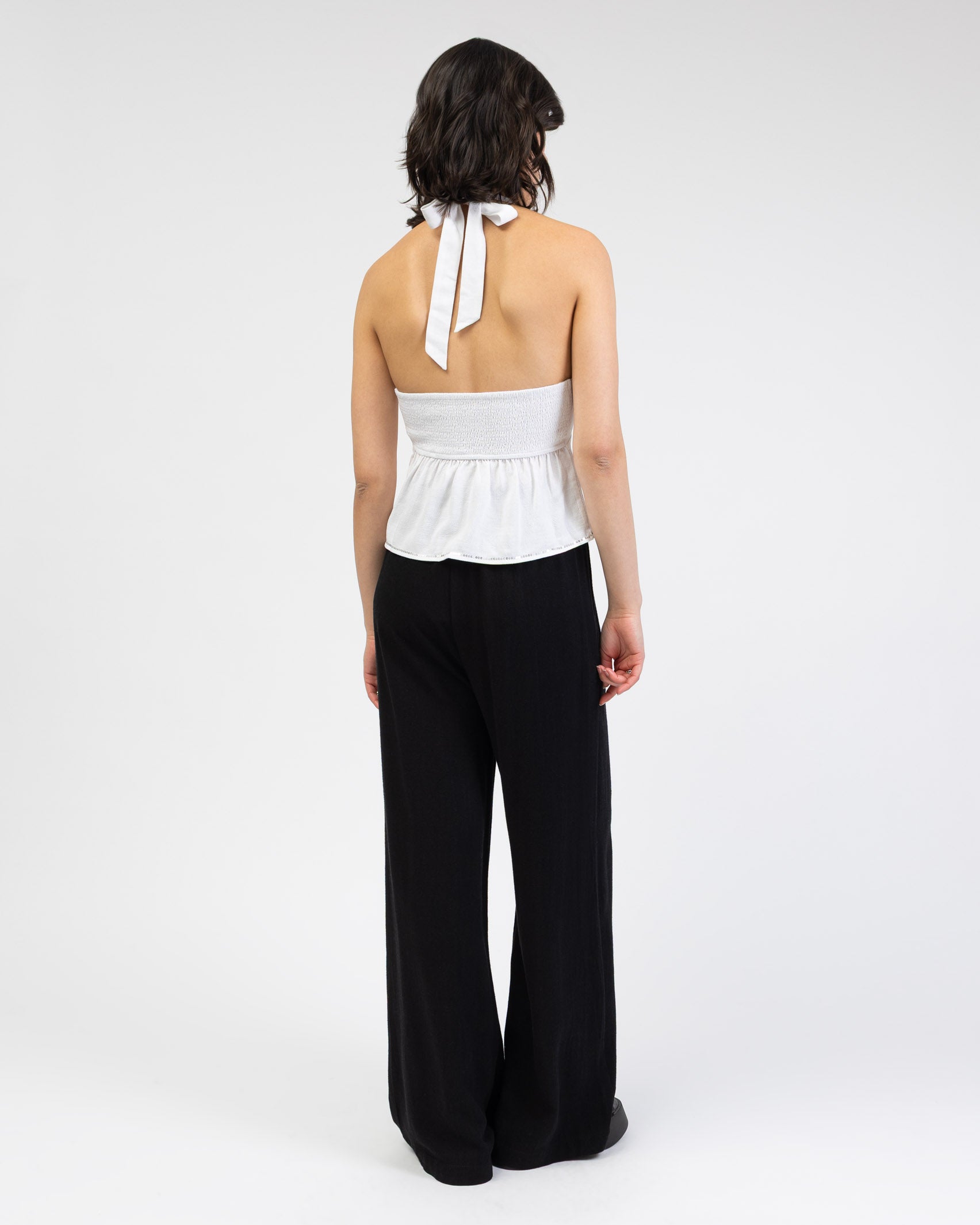 Lockere Hose aus Leinen-Mix