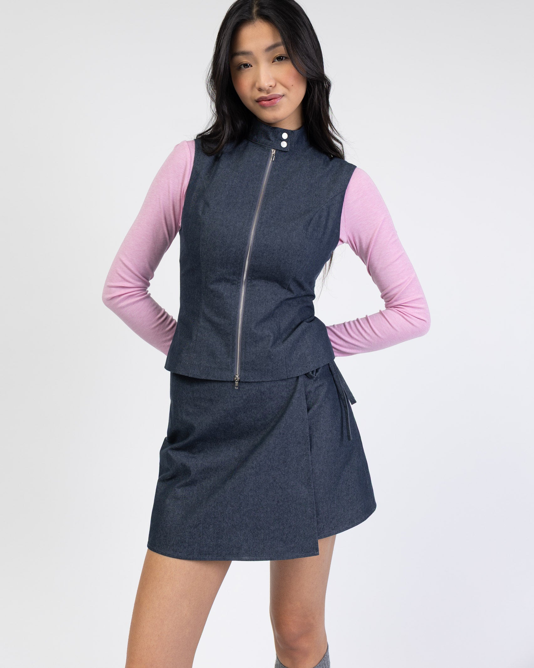 Weste aus Raw Denim