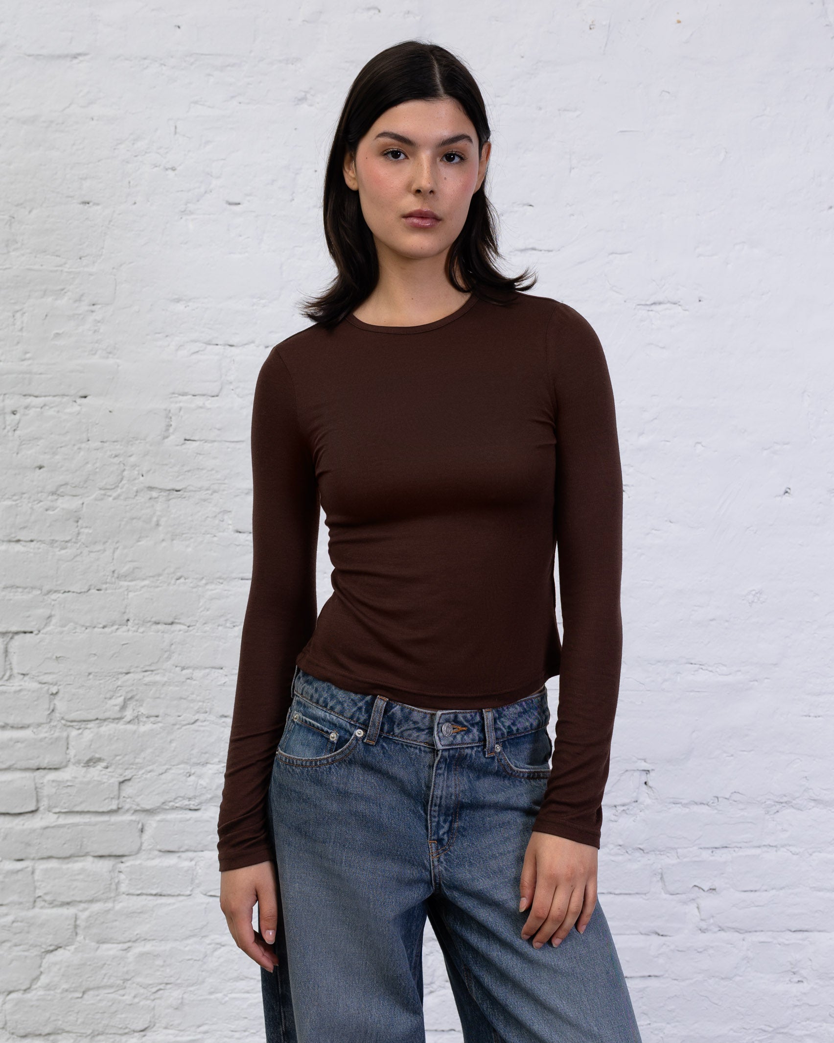 Langarmshirt mit Rundhalsausschnitt