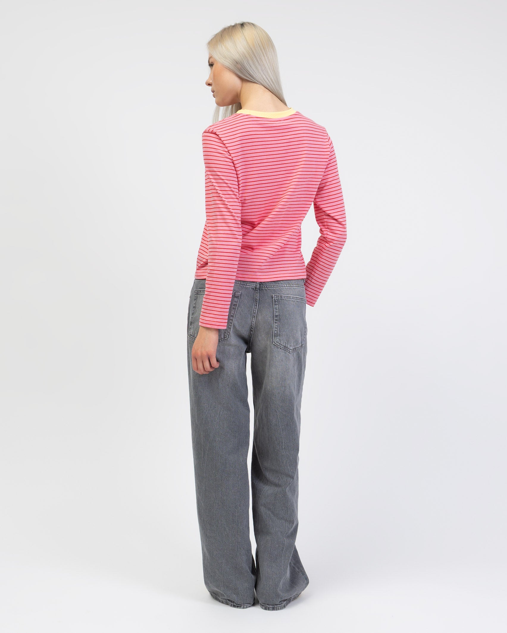Gestreiftes Basic Langarmshirt
