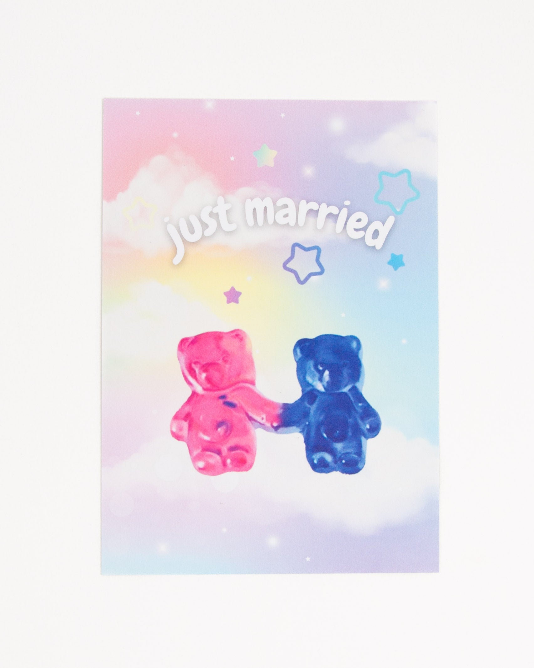 Postkarte Just Married - Broke + Schön