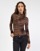 Body mit Schlangenprint aus Samt