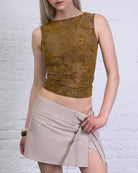 Boatneck Top mit floralem Muster