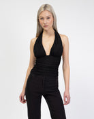 Neckholdertop mit Glitzer