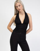Neckholdertop mit Glitzer