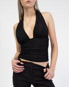 Neckholdertop mit Glitzer