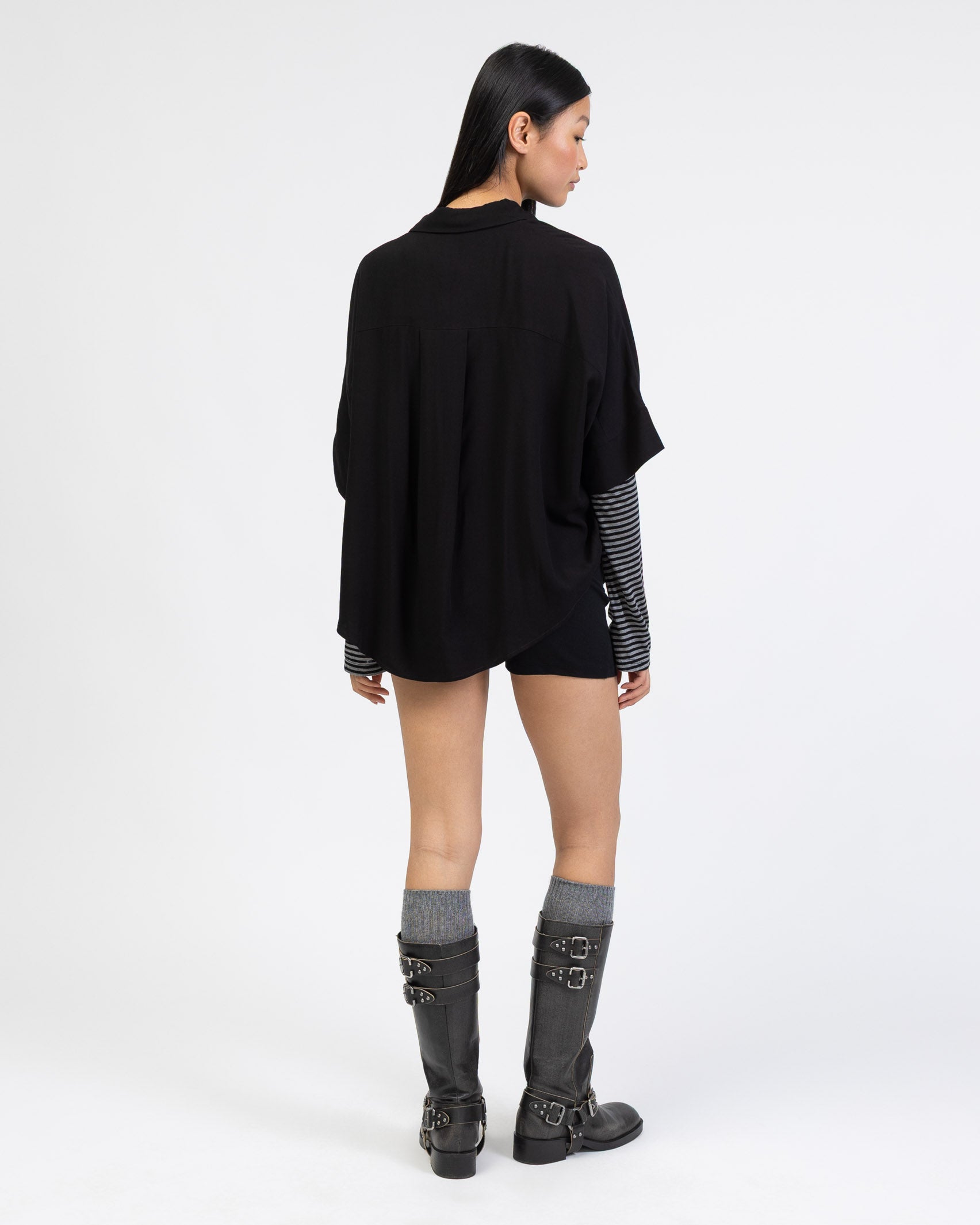 Weite Kurzarm Bluse