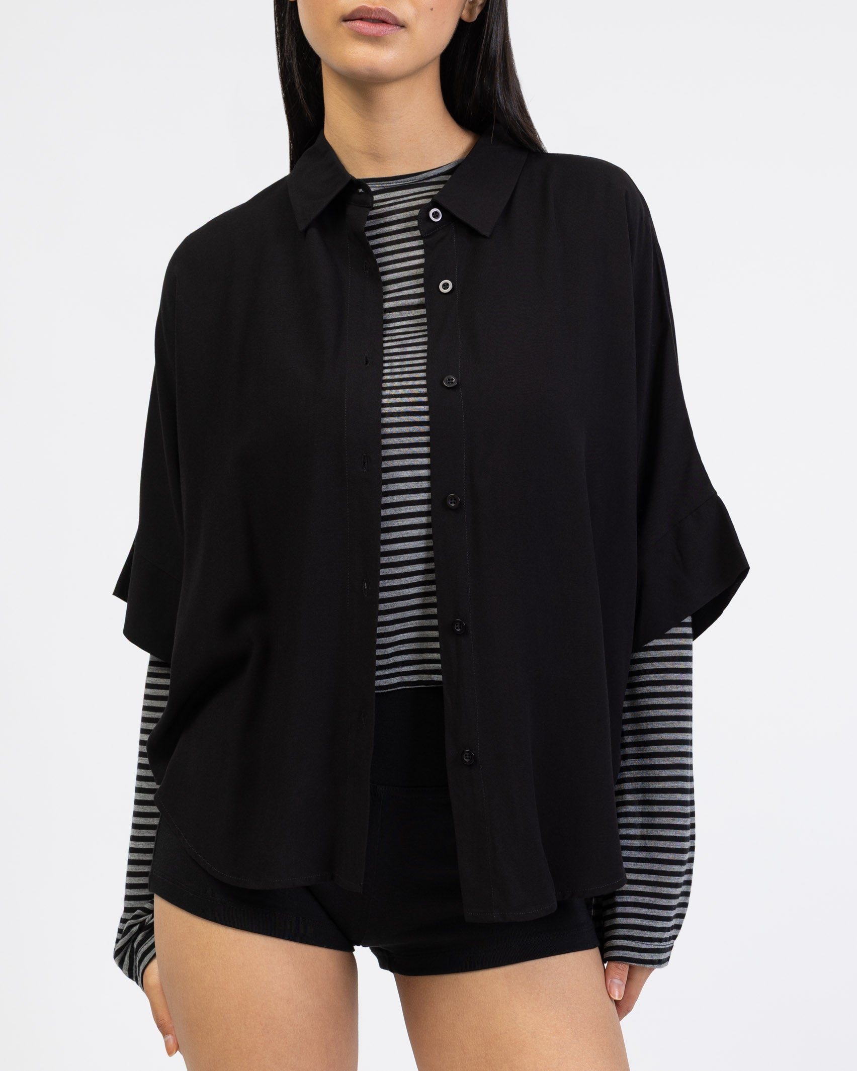Weite Kurzarm Bluse