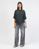 Weite Kurzarm Bluse
