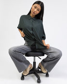 Weite Kurzarm Bluse