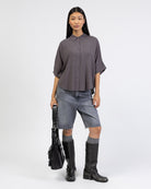 Weite Kurzarm Bluse