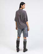 Weite Kurzarm Bluse