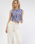 Mesh Top mit gecracktem Muster