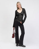 Elegantes Spitzenlangarmshirt