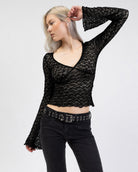 Elegantes Spitzenlangarmshirt