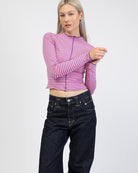 Langarmshirt mit Nahtdetails und Streifen